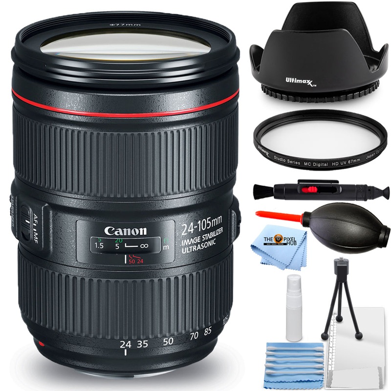Canon EF 24-105mm f/4L IS II USM Lens 1380C002 – Essential UV Filter Bundle