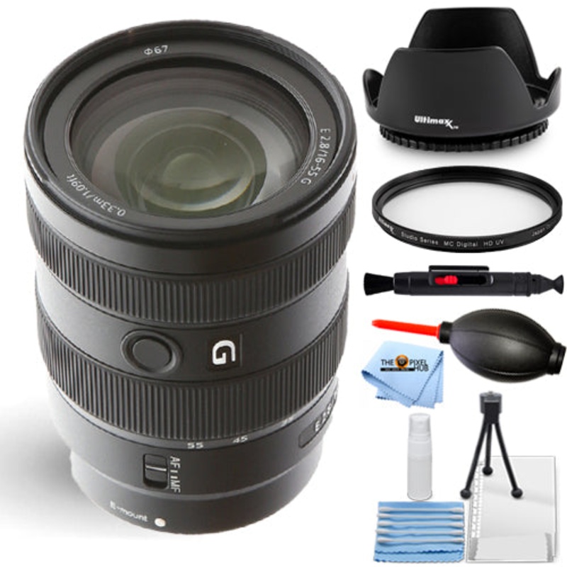 Sony E 16-55mm f/2.8 G Lens SEL1655G – 7PC Accessory Bundle