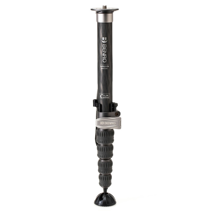 Benro MSD36C SupaDupa Monopod, 64.9″ max height, carbon fiber, spiked foot, CNC machined aluminum flip lock