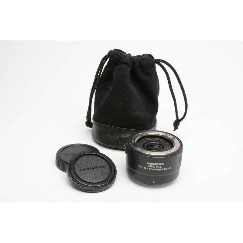 Olympus Digital EC-20 2.0X Teleconverter w/Caps and pouch, clean!