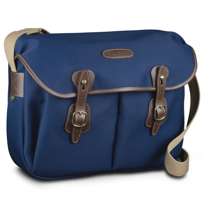 Billingham Hadley Large Camera Bag Navy Canvas / Chocolate Leather (Chocolate Lining)