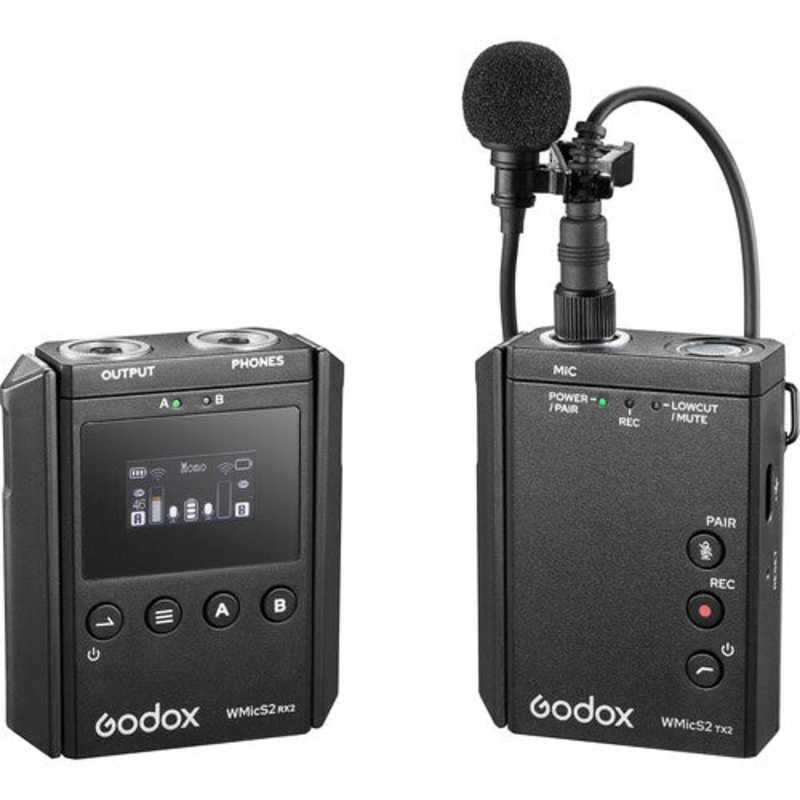 Godox WMicS2 Kit 1 UHF Compact Wireless Microphone System for Cameras & Smartphones with 3.5mm (514 to 596 MHz)