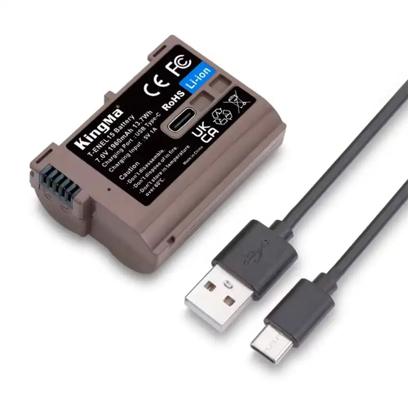 KingMa EN-EL15 | Nikon | 1960mAh | Replacement Battery | USB Type-C Port