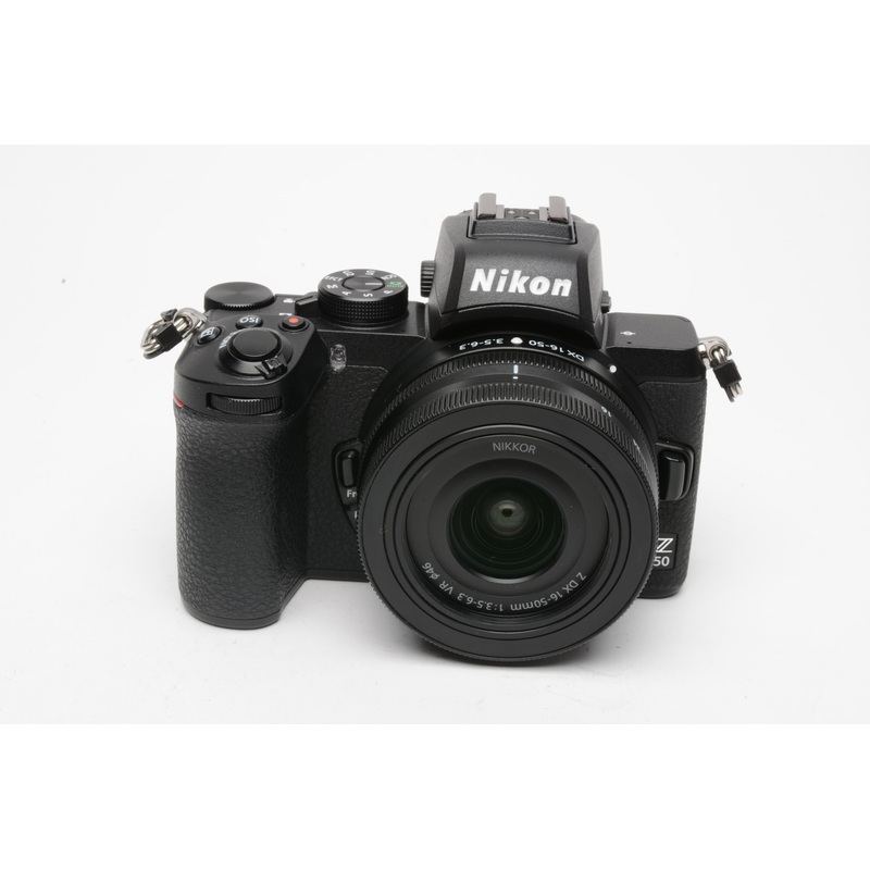 Nikon Z50 Mirrorless w/16-50mm f3.5-6.3 DX zoom lens, 2batts, charger, 17K Acts, clean
