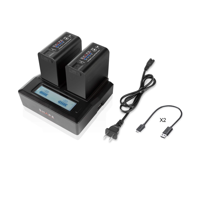 SHAPE BP-975 deux batteries avec chargeur LCD double pour Canon et RED KOMODO