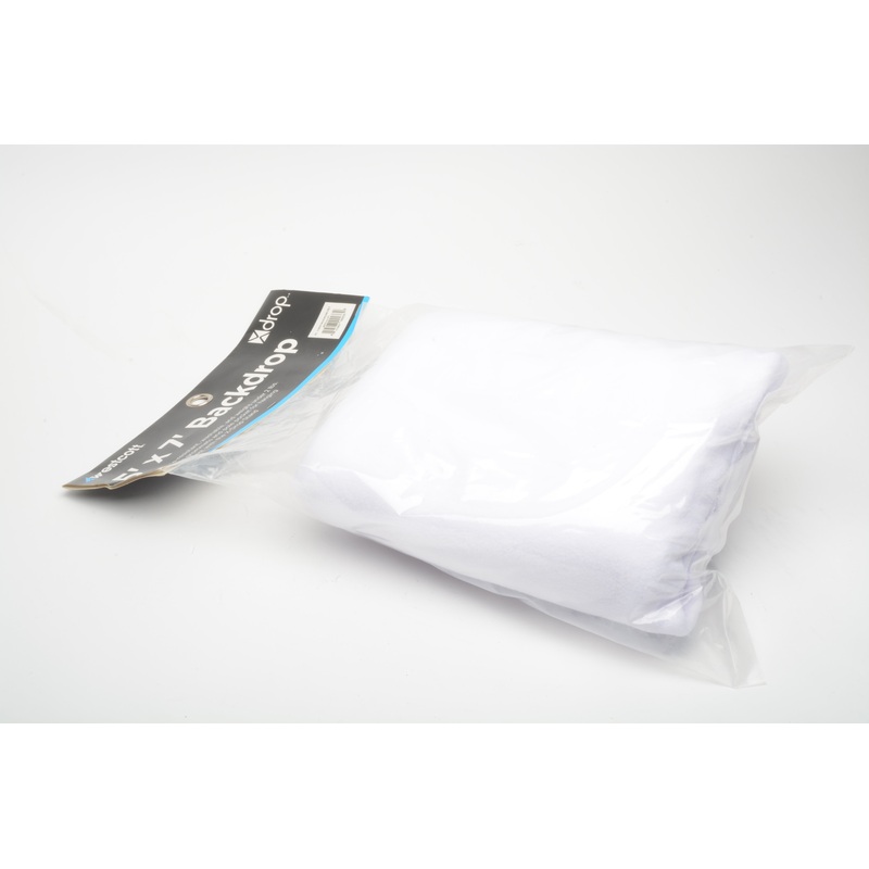 Westcott Drop 5×7 Backdrop white, w/Grommets and pole pocket, New