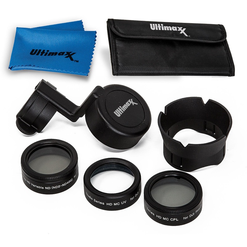 DJI Phantom 4 7 Piece Filter Kit UV, CPL, ND2-ND400 + Gimbal Lens Cap + Case