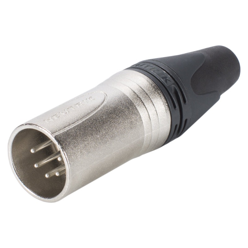 NC5MXX NEUTRIK XLR, 5 ples, mtal, connecteur mle  souder, contact(s) argent(s), droit, couleur nickel