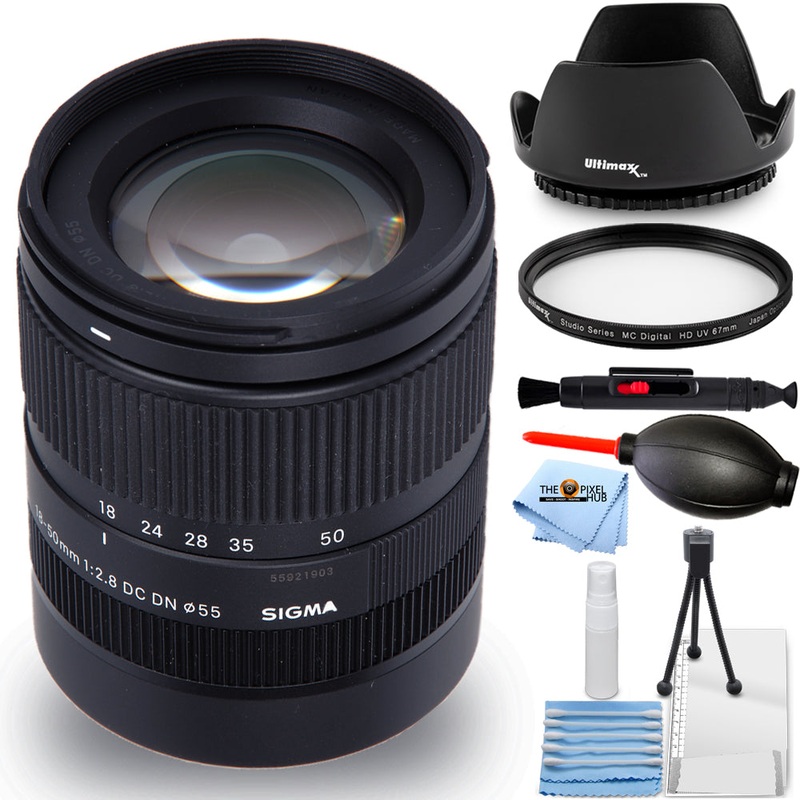Sigma 18-50mm f/2.8 DC DN Contemporary Lens for Sony E – 7PC Accessory Bundle