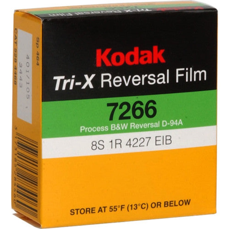 Kodak Tri-X Black-and-White Reversal Film #7266 (Super 8mm, 50′ Roll)