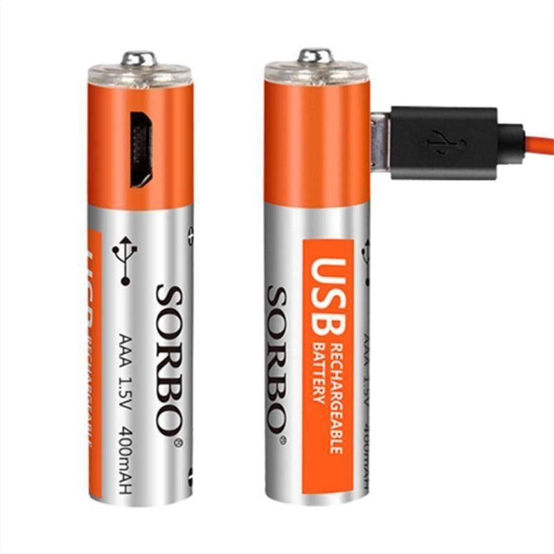 Sorbo USB Rechargeable AAA Battery 4 Pack + Cables