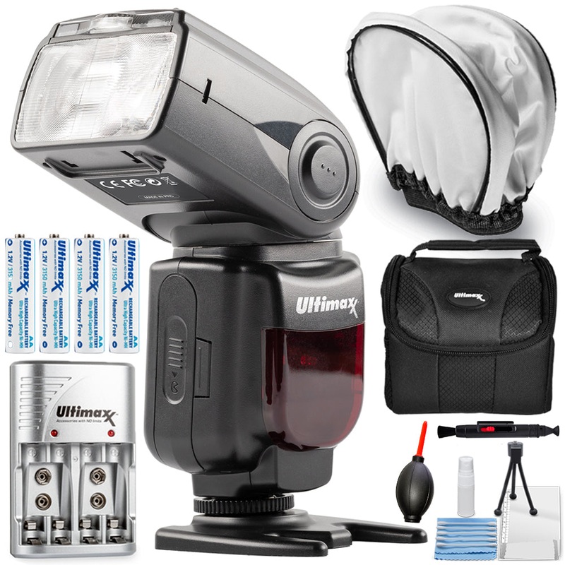 Ultimaxx Professional Dynamic DF210 Flash for Nikon DSLR – AA Battery Bundle