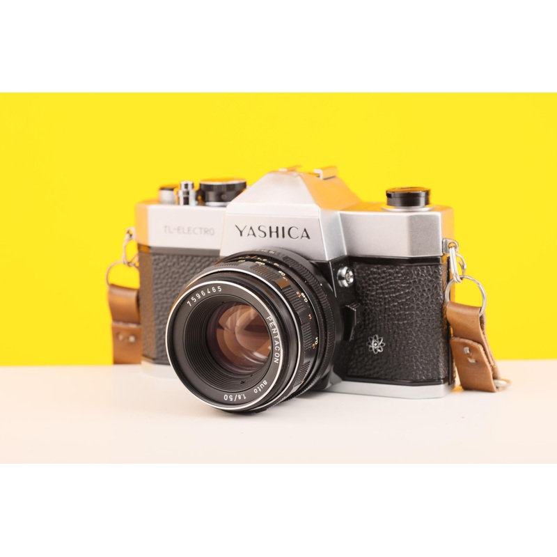 Yashica TL Electro 35mm SLR Film Camera with a Pentacon 50mm f/1.8 Lens