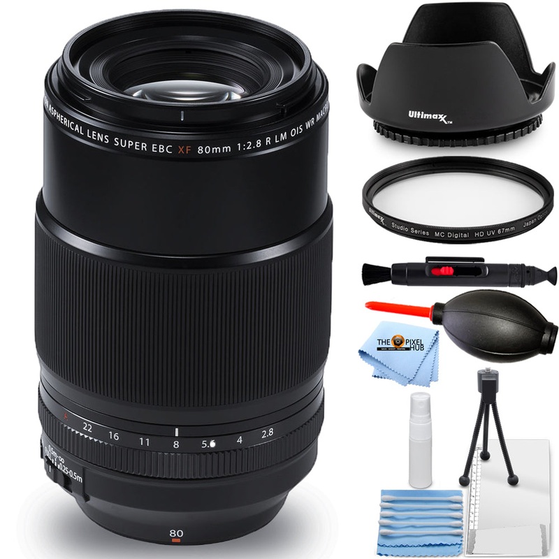 Fujifilm XF 80mm f/2.8 R LM OIS WR Macro Lens 16559168 – 7PC Accessory Bundle