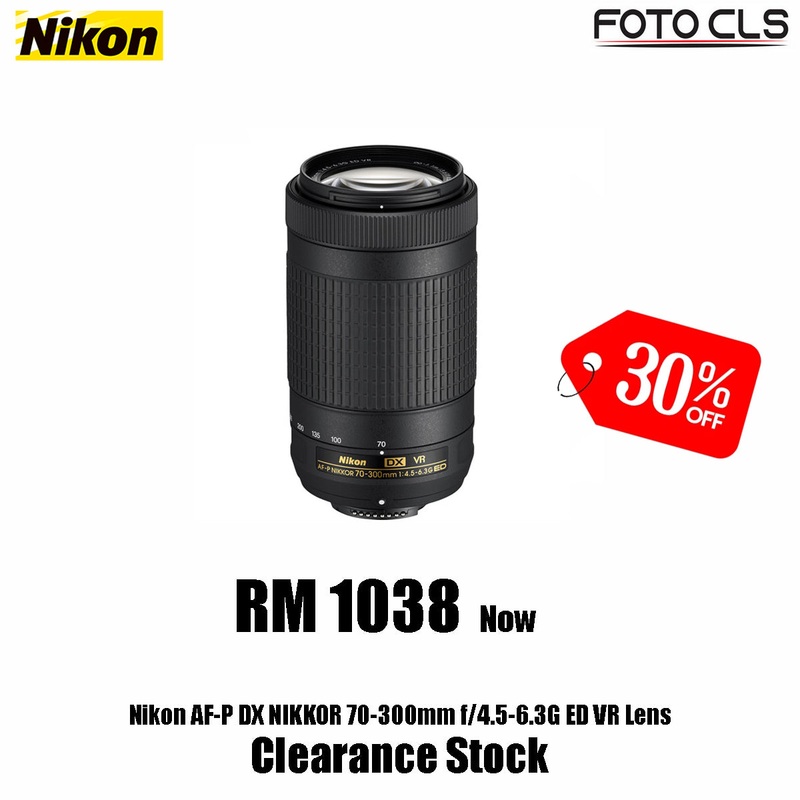 (Clearance) Nikon AF-P DX NIKKOR 70-300mm f/4.5-6.3G ED VR Lens