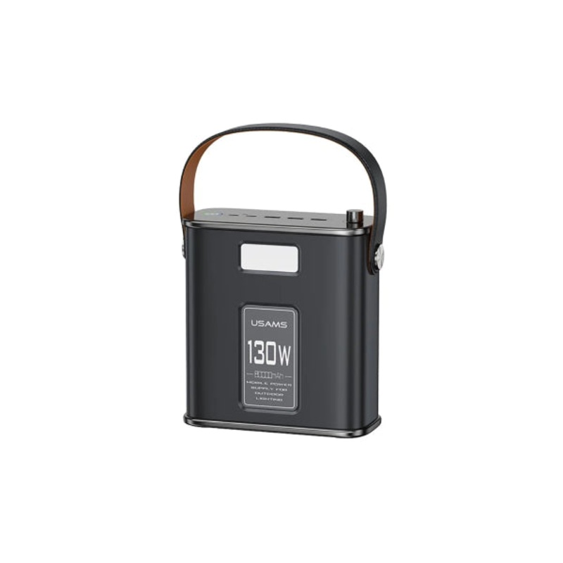 USAMS USAMS-ST CD196 80000mAh 130W 2 Type-C + 3 USB-A Power Station Light Power Bank with PD 100W Type-C to Type-C Cable – Black(STXLOGTC01)