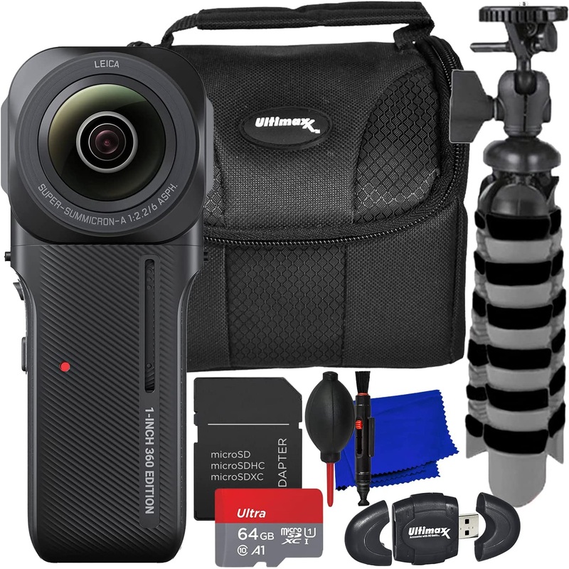 Insta360 ONE RS 1-Inch 360 Edition Camera CINRSGP/D – 9PC Accessory Bundle