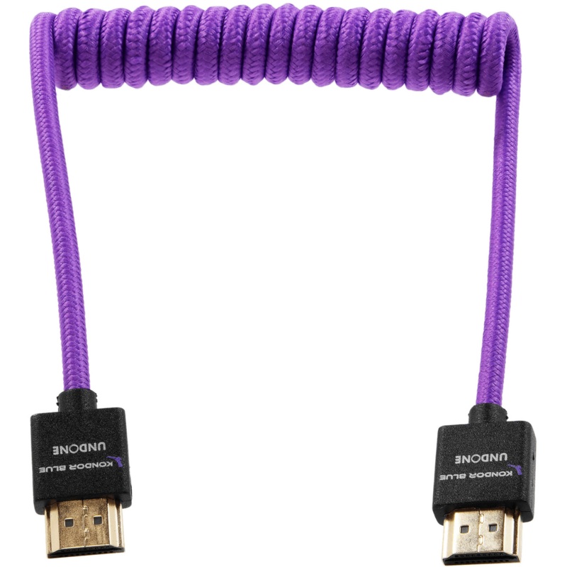 Kondor Blue Gerald Undone MK2 Coiled High-Speed HDMI Cable (12 to 24″, Purple)