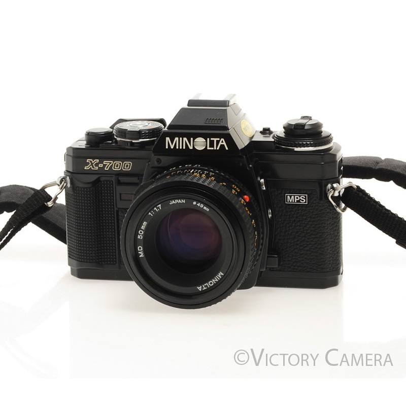 Minolta X-700 X700 Black 35mm SLR Film Camera w/ 50mm f1.7 Lens [EXC+]