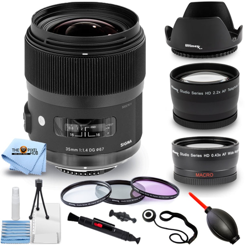 Sigma 35mm f/1.4 DG HSM Art Lens for Canon EF – 10PC Accessory Bundle