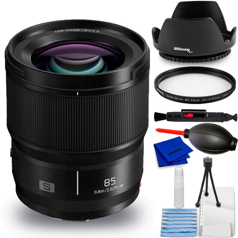Panasonic Lumix S 85mm f/1.8 Lens S-S85 – 7PC Accessory Bundle