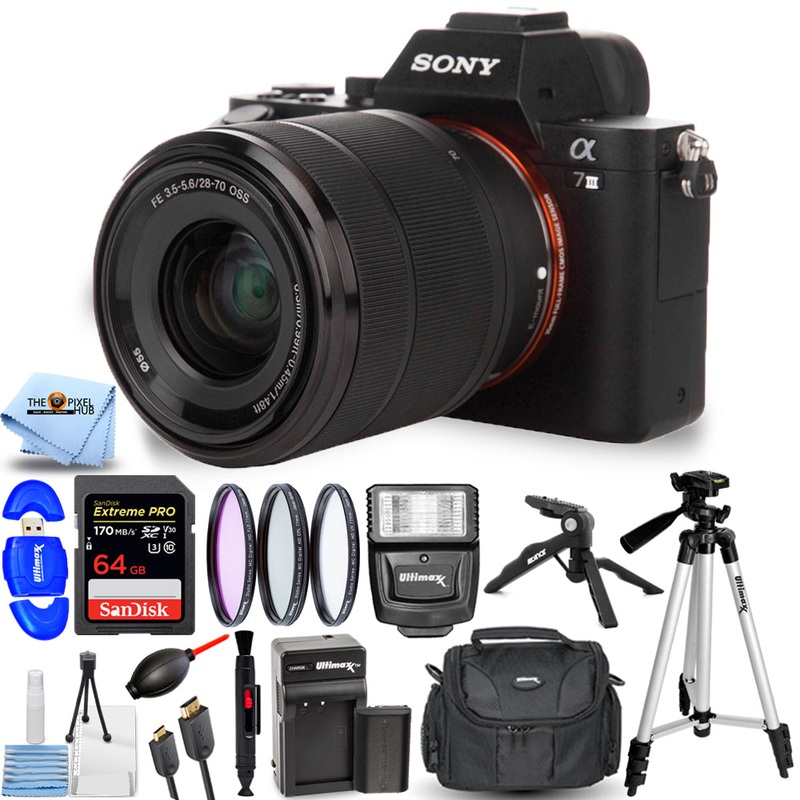 Sony Alpha a7 III Mirrorless Digital Camera with 28-70mm – 14PC Accessory Bundle