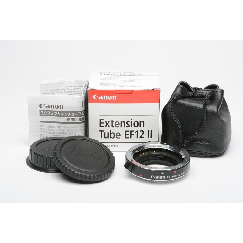 Canon EF12 II Extension tube w/caps, pouch, boxed, barely used, Mint-