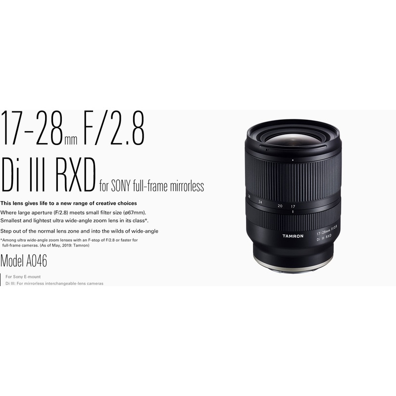 Tamron 17-28mm f/2.8 Di III RXD Lens for Sony E