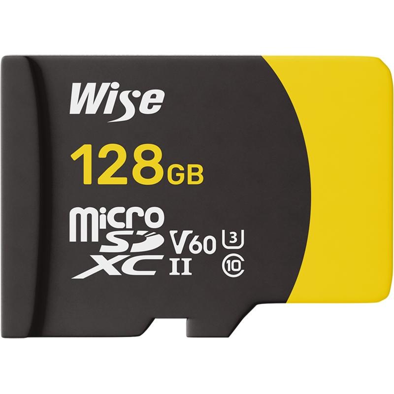 WISE Advanced mSD-S128 128GB microSDXC UHS-II V60 Memory Card – WISEMSDS128