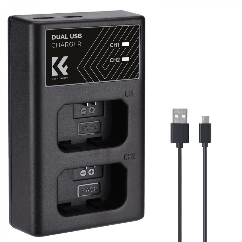 K&F Concept Sony NP-FW50 Dual Slot Quick Battery Charger
