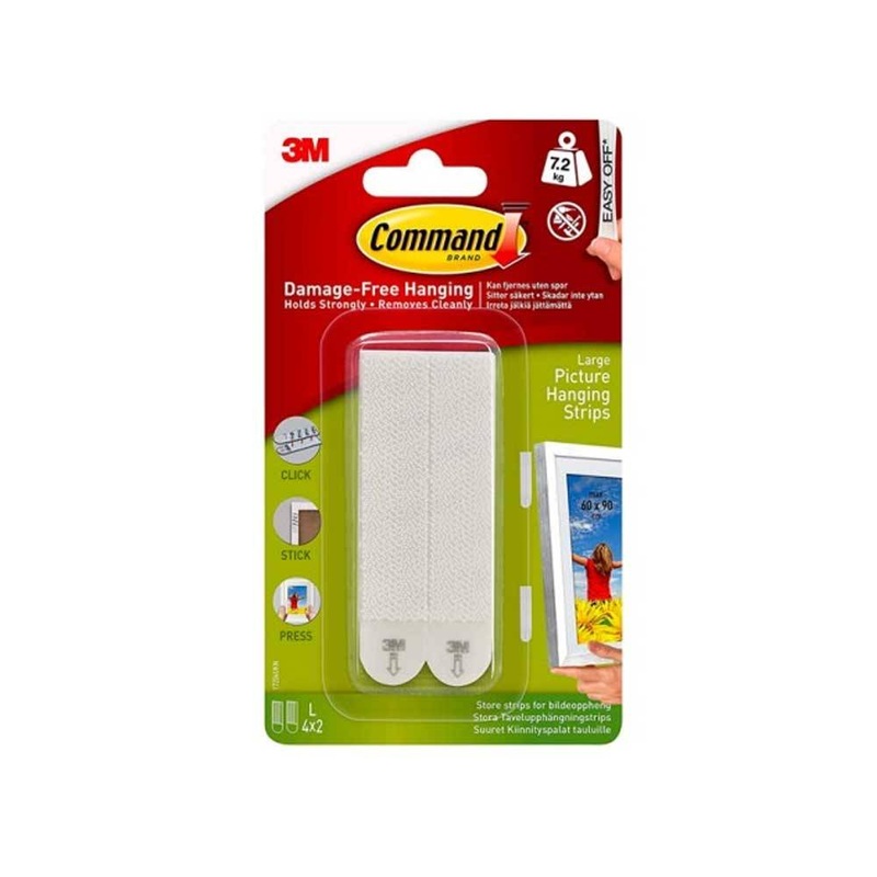 3M Command Adhesive Poster Strips – 4 Large Strips – Holds 2 Posters