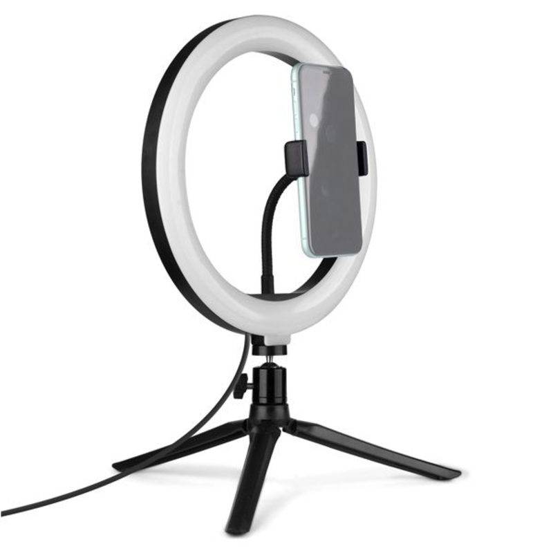 Aro de luz led 25cm con soporte para celular y mini tripie