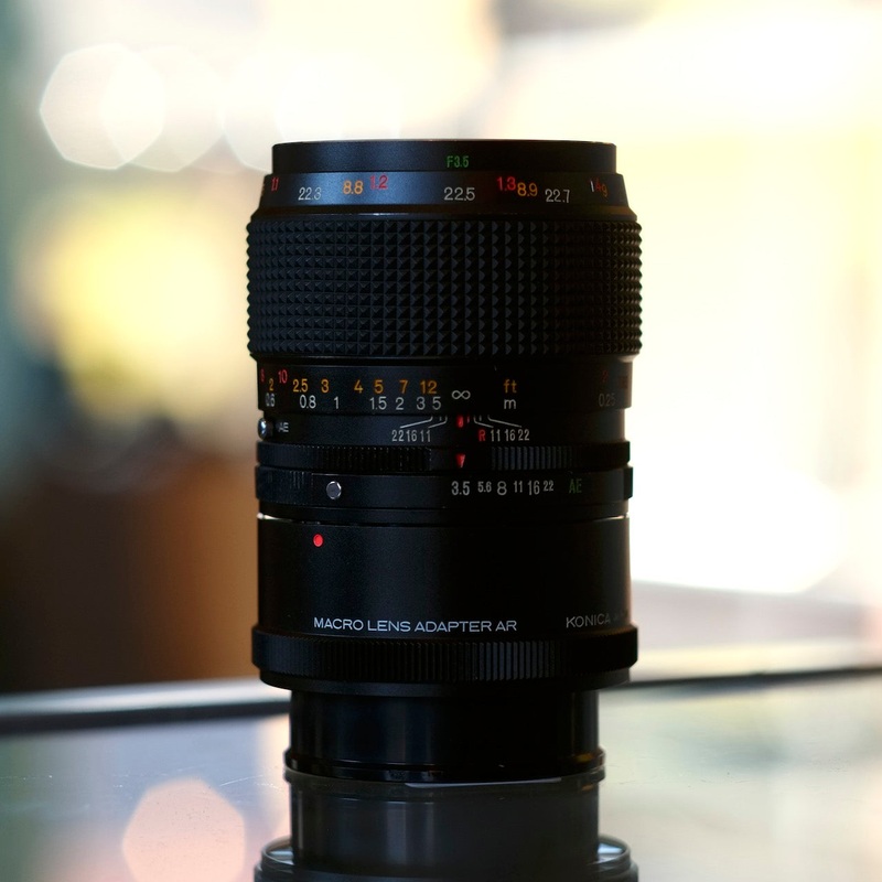 Konica Macro-Hexanon AR 55mm f3.5 AE with extension