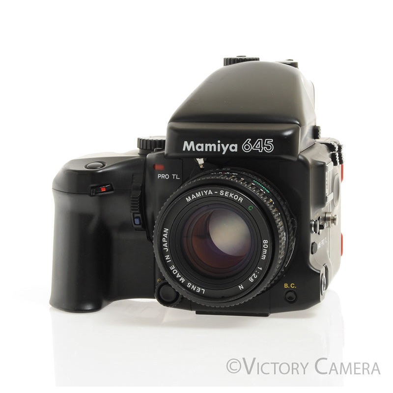 Mamiya 645 Pro TL Camera w/ 80mm Lens, AE Prism, Power Winder [EXC]
