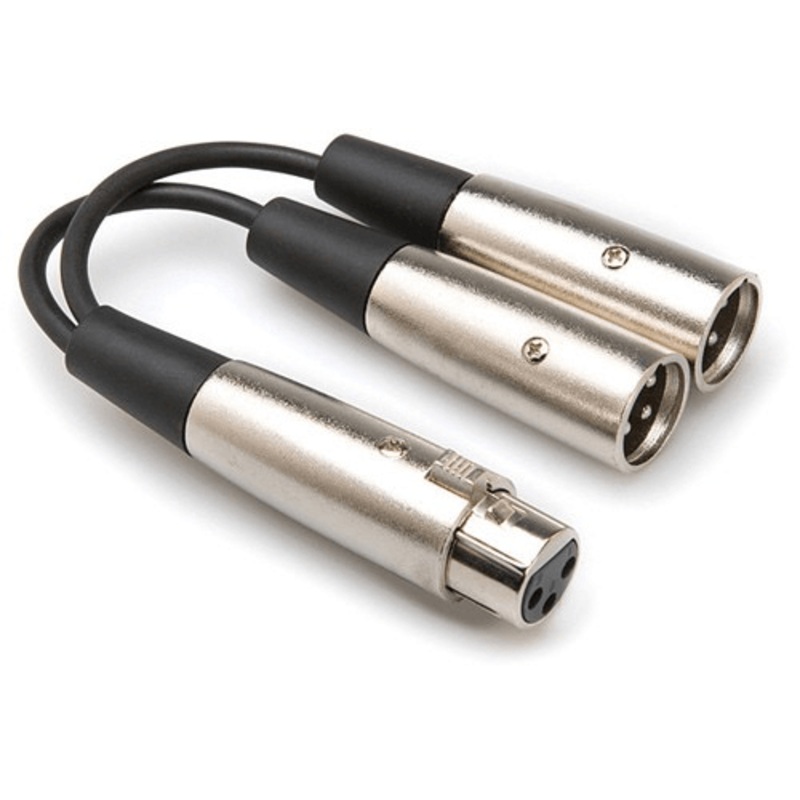 Hosa Technology XLR Female to 2 XLR Male Y-Cable (6″)