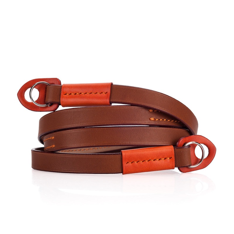 Arte di Mano Comodo Neck Strap, 95cm – Novonappa Tan with Buttero Orange Accents
