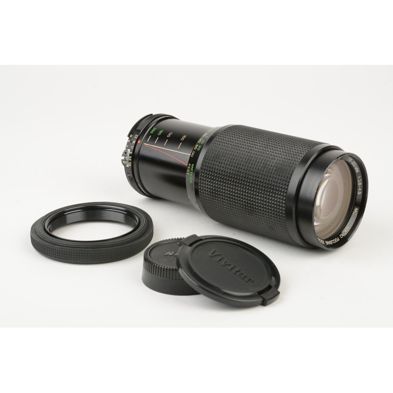 Vivitar 75-250mm f/3.8-4.5 Zoom Lens, Hood+Caps