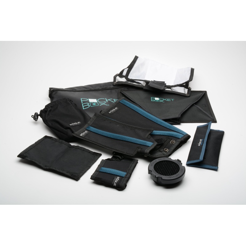 Westcott Rogue Pocket Box Soft box kit w/diffusers, Grid, Filters, Clean!