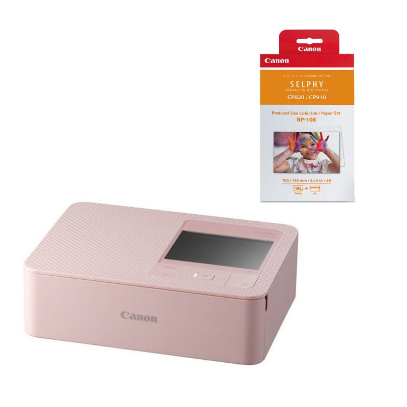 Canon Selphy CP1500 and Canon RP-108 Paper Kit – Pink