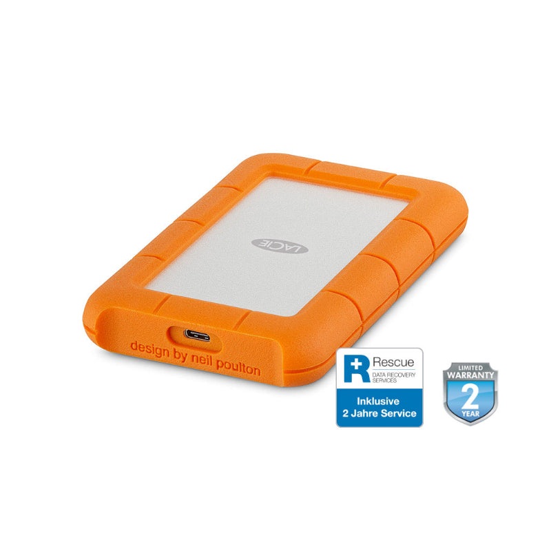 Disque Dur Externe LaCie Rugged USB-C 2To Rsistant & Ultra-Fiable