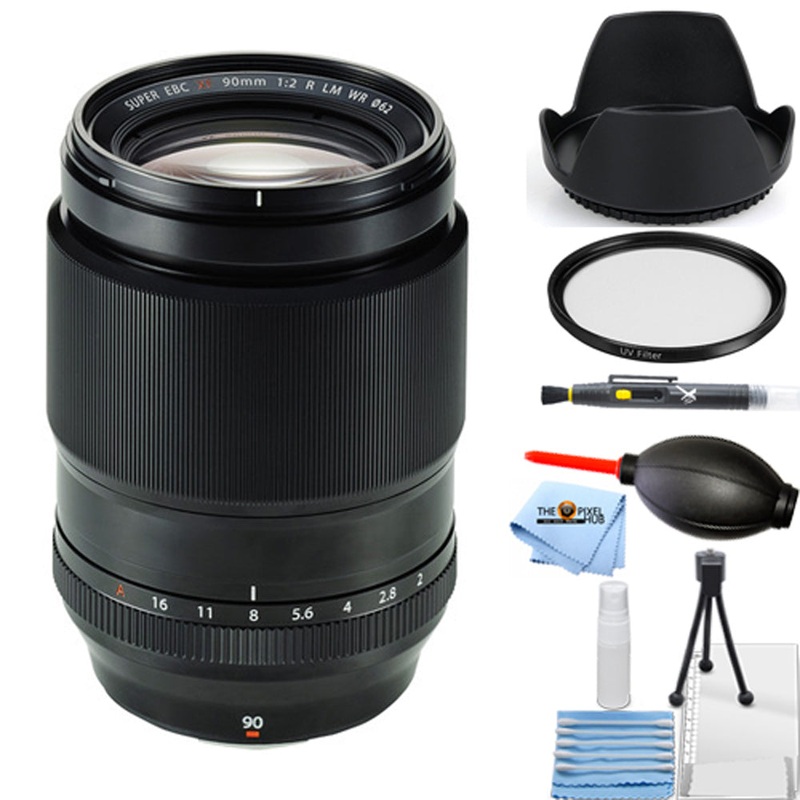 Fujifilm XF 90mm f/2 R LM WR Lens 16463668 – 7PC Accessory Bundle