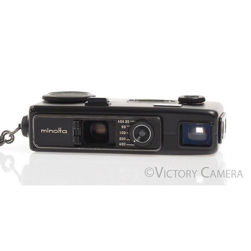 Minolta 16 MG-S Black 16mm Subminiature Camera w/ 23mm f2.8 Lens -Clean in Case- [EXC]