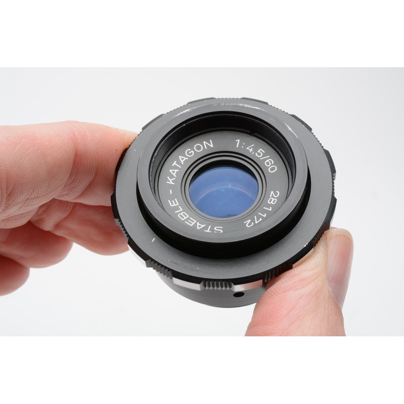 Staeble Katagon 60mm F4.5 lens M39 screw mount, case, clean and sharp