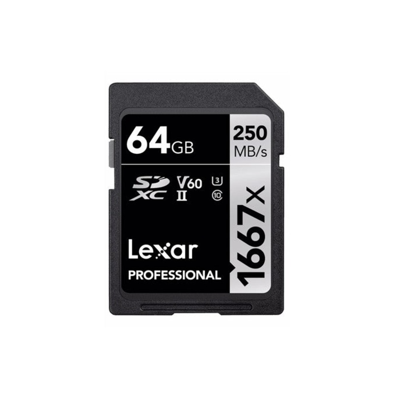 LEXAR PRO 1667X SDXC UHS-II U3 (V60) R250/W120 64GB
