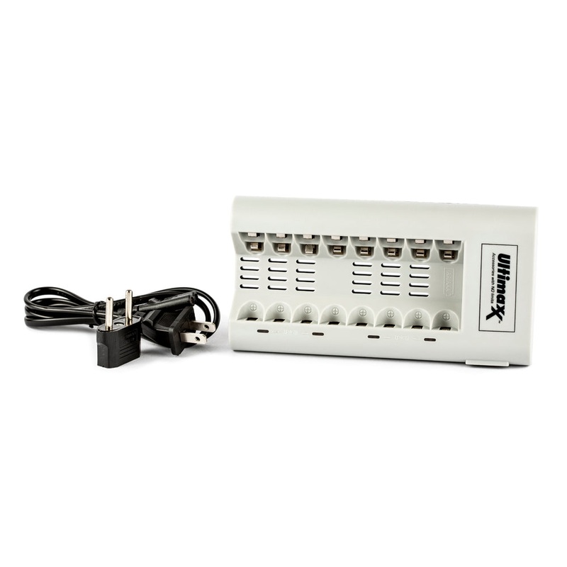 ULTIMAXX Battery Charger for 8 AA AAA NiMH NiCD Rechargeable Batteries