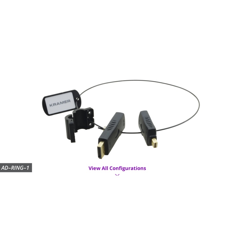 Kramer Electronics AD-RINGHDMI Adapter Ring ADRING1 Included adapters: DisplayPort (M) to HDMI (F); Mini DisplayPort (M) to HDMI (F)1080p/1920×1200