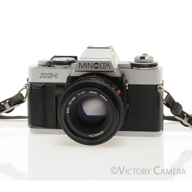 Minolta XG1 Chrome 35mm Camera w/ MD 50mm f1.7 Lens [EXC]