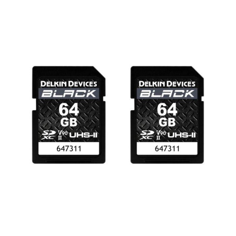 Delkin Devices 64GB Black UHS-II SD CARD (2PK)