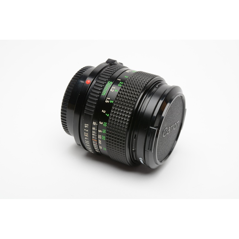 Canon 50mm f1.4 N FD mount lens, very clean and sharp, caps + Canon UV