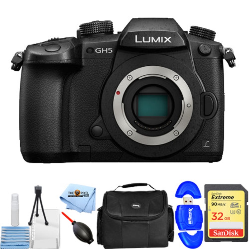 Panasonic Lumix DC-GH5 Mirrorless Micro 4/3 Digital Camera – 32GB Bundle